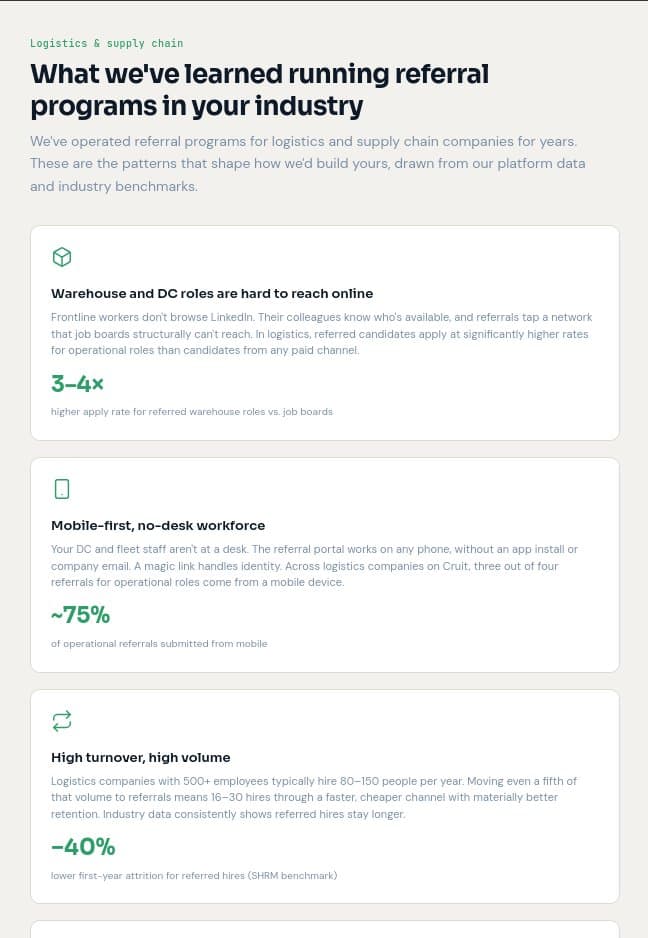 Industry insights page